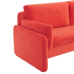 Clapham 2-Seater Flaming Orange Velvet Fabric Sofa -Fame Furni Sales LVSF 89 ORANGEVEL 2ST detail1
