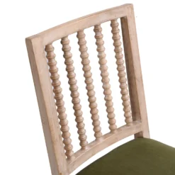 Hemingford Set Of 2 Moss Green Velvet Bobbin Spindle Dining Chair -Fame Furni Sales LW DCH 511 GREENVEL 2P detail1