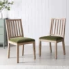 Hemingford Set Of 2 Moss Green Velvet Bobbin Spindle Dining Chair