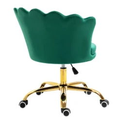 Hepburn Scalloped Swivel Chair (Green Velvet) -Fame Furni Sales MO102GREENVEL 1 scaled