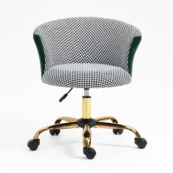 Kylie Houndstooth And Velvet Swivel Chair -Fame Furni Sales MO103HOUNDSTOOTH 2