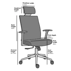 Joni High Back Mesh Office Chair With Headrest In Grey -Fame Furni Sales MO96GREY size b9281e43 19e0 4c99 994b 62c558e12a1a