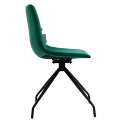 Florian Pair Of Velvet Effect Microfibre Dining Chairs In Green -Fame Furni Sales MO98GREEN 3