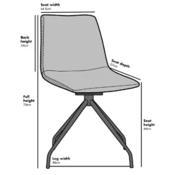 Florian Pair Of Velvet Effect Microfibre Dining Chairs In Green -Fame Furni Sales MO98 Grey size