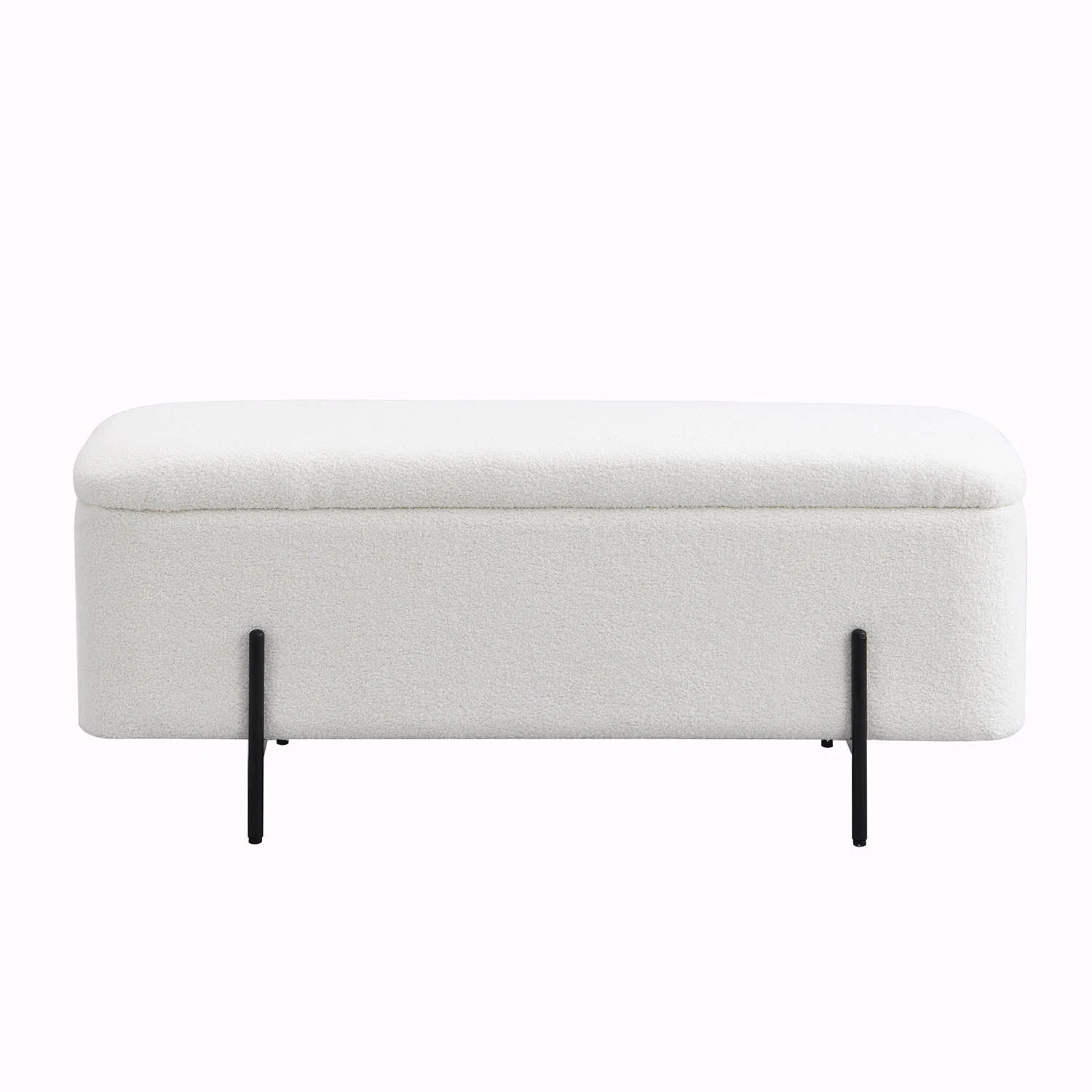 Jed Ecru Boucle 120cm Large Storage Ottoman Bench 4 Jed Ecru Boucle 120cm Large Storage Ottoman Bench - Image 4