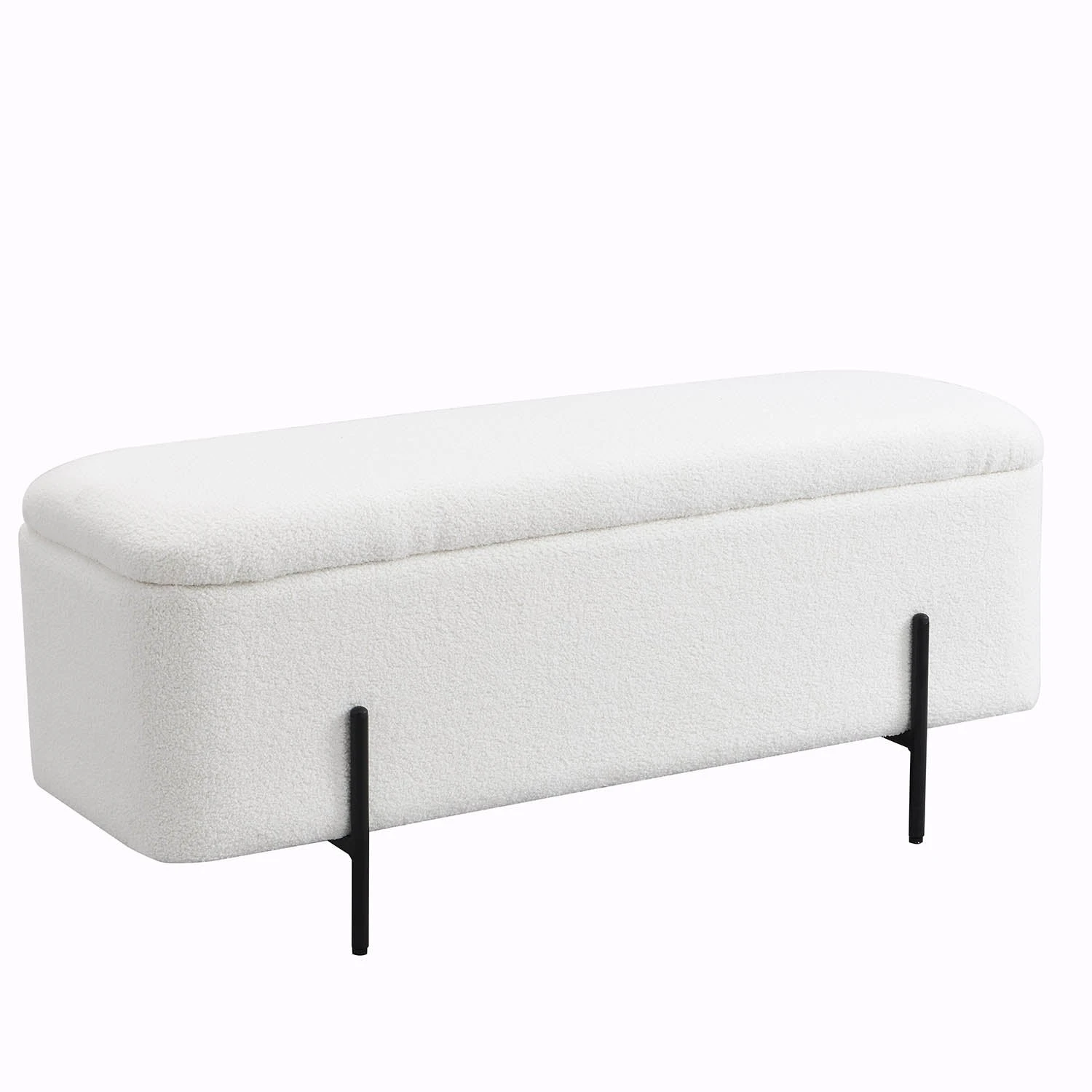 Jed Ecru Boucle 120cm Large Storage Ottoman Bench 5 Jed Ecru Boucle 120cm Large Storage Ottoman Bench - Image 5