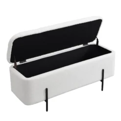 Jed Ecru Boucle 120cm Large Storage Ottoman Bench 16 Jed Ecru Boucle 120cm Large Storage Ottoman Bench -Fame Furni Sales OTTO 2245 ECRUBOUCLE WB3