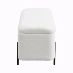 Jed Ecru Boucle 120cm Large Storage Ottoman Bench 17 Jed Ecru Boucle 120cm Large Storage Ottoman Bench -Fame Furni Sales OTTO 2245 ECRUBOUCLE WB4