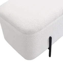 Jed Ecru Boucle 120cm Large Storage Ottoman Bench 19 Jed Ecru Boucle 120cm Large Storage Ottoman Bench -Fame Furni Sales OTTO 2245 ECRUBOUCLE detail1