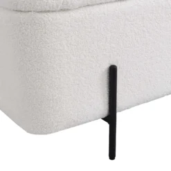 Jed Ecru Boucle 120cm Large Storage Ottoman Bench 21 Jed Ecru Boucle 120cm Large Storage Ottoman Bench -Fame Furni Sales OTTO 2245 ECRUBOUCLE detail3