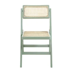 Frances Set Of 2 Folding Cane Rattan Chairs, Mint -Fame Furni Sales XN 2054 SAGE 2P WB2