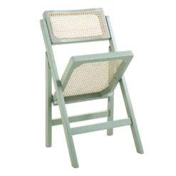 Frances Set Of 2 Folding Cane Rattan Chairs, Mint -Fame Furni Sales XN 2054 SAGE 2P WB4