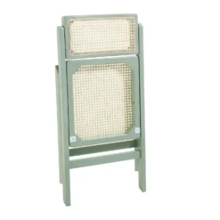 Frances Set Of 2 Folding Cane Rattan Chairs, Mint -Fame Furni Sales XN 2054 SAGE 2P WB5