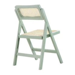 Frances Set Of 2 Folding Cane Rattan Chairs, Mint -Fame Furni Sales XN 2054 SAGE 2P WB7