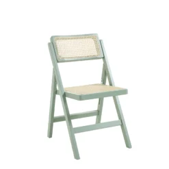 Frances Set Of 2 Folding Cane Rattan Chairs, Mint -Fame Furni Sales XN 2054 SAGE GIF compressed