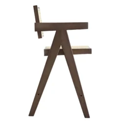 Jeanne Dark Walnut Cane Rattan Solid Beech Wood Counter Stool 16 Jeanne Dark Walnut Cane Rattan Solid Beech Wood Counter Stool -Fame Furni Sales XN 2211 DARKWALNUT WB3