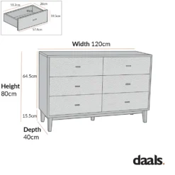 Bianca Chip Carved 6 Drawer Chest, Antique Bronze & Black -Fame Furni Sales XXCOD 010 GOLD BLACK
