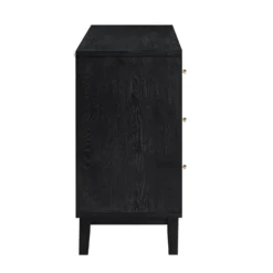 Bianca Chip Carved 6 Drawer Chest, Antique Bronze & Black -Fame Furni Sales XXCOD 010 GOLD BLACK WB5
