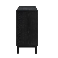 Bianca Chip Carved 2-Door 3-Drawer Sideboard, Antique Bronze & Black -Fame Furni Sales XXSB 006 GOLD BLACK WB5