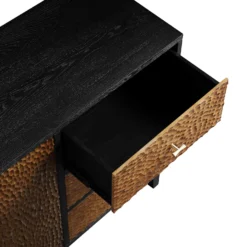 Bianca Chip Carved 2-Door 3-Drawer Sideboard, Antique Bronze & Black -Fame Furni Sales XXSB 006 GOLD BLACK detail2