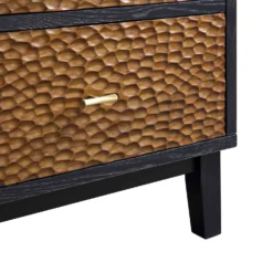 Bianca Chip Carved 2-Door 3-Drawer Sideboard, Antique Bronze & Black -Fame Furni Sales XXSB 006 GOLD BLACK detail3