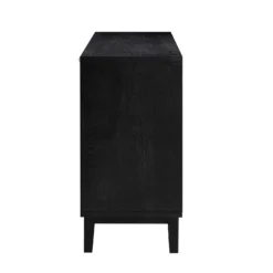 Bianca Chip Carved 3 Door Sideboard, Antique Bronze & Black -Fame Furni Sales XXSB 009 GOLD BLACK WB5