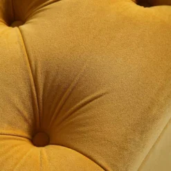 Leamington Deep-Buttoned Ottoman Storage Bench, Turmeric Yellow Velvet -Fame Furni Sales ZX 2183 MUST VEL detail1