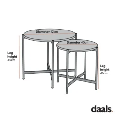 Lewes Oak Set Of 2 Side Tables -Fame Furni Sales dimensional drawings SEPT 2022 BSD 064 scaled